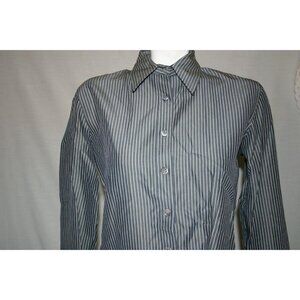 Espirit De Corp Women's Blouse Gray Size M Long Sleeves Collar Cuffs Buttons